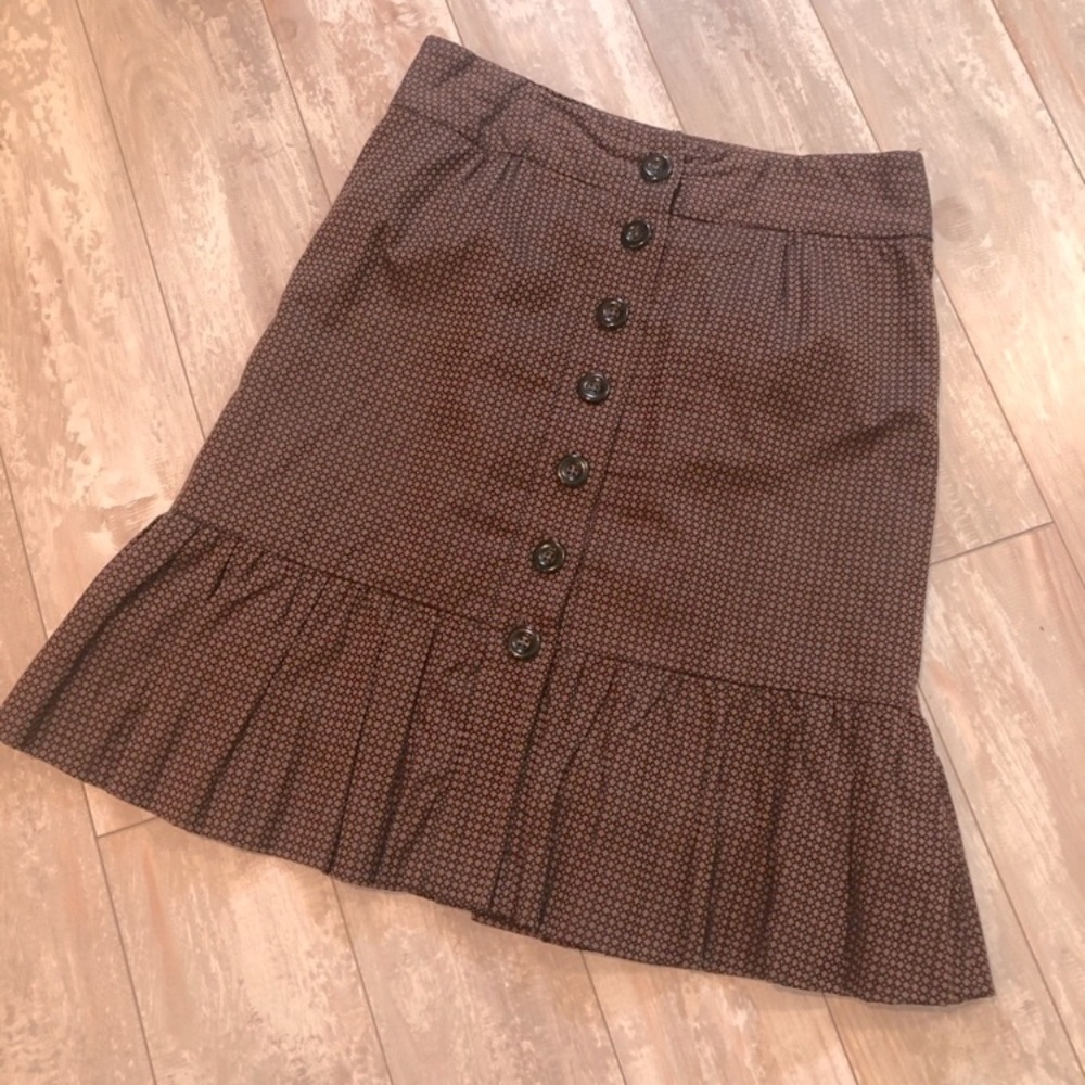 Odille by Anthropologie Ruffle Button Skirt